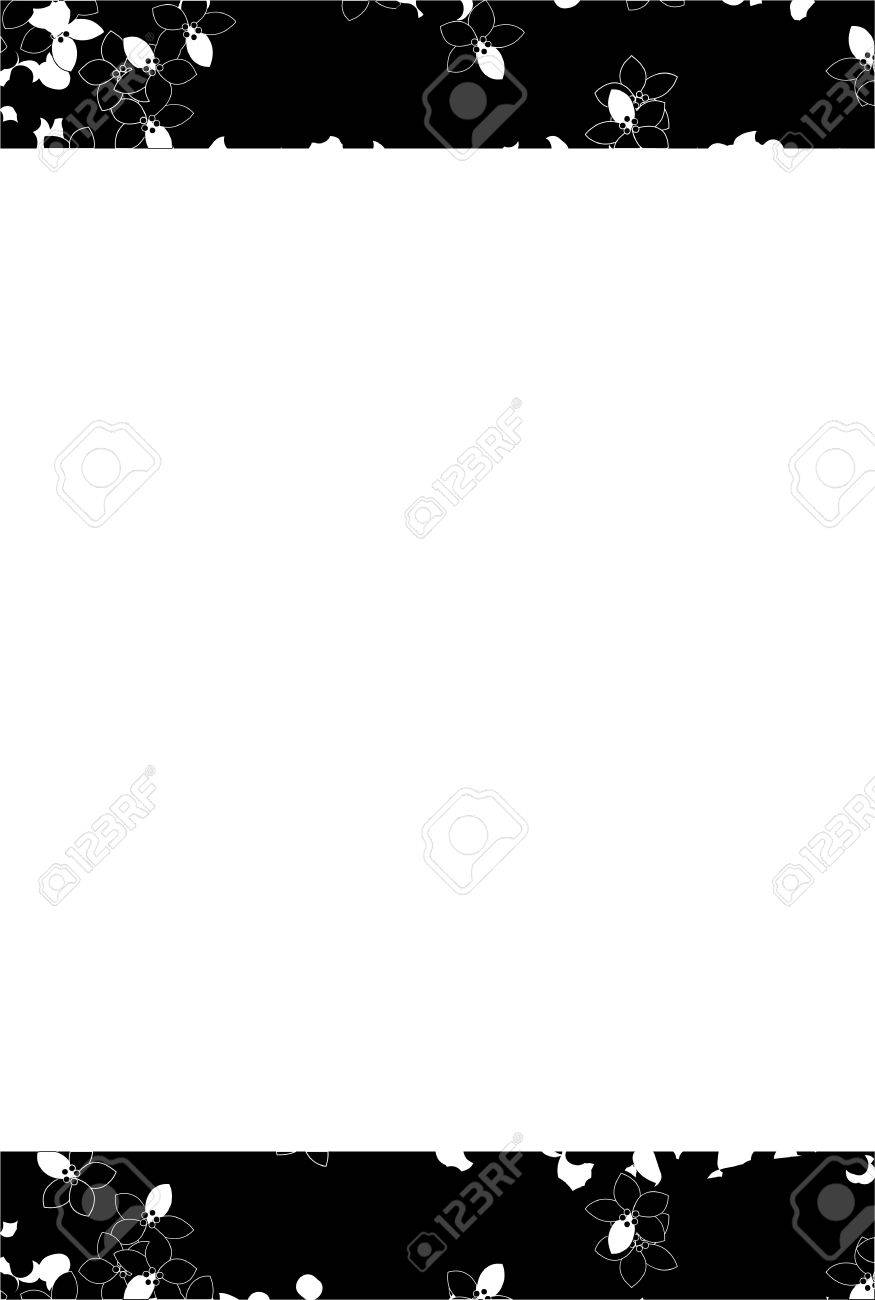 Cartolina Di Fiori Di Bianco E Nero