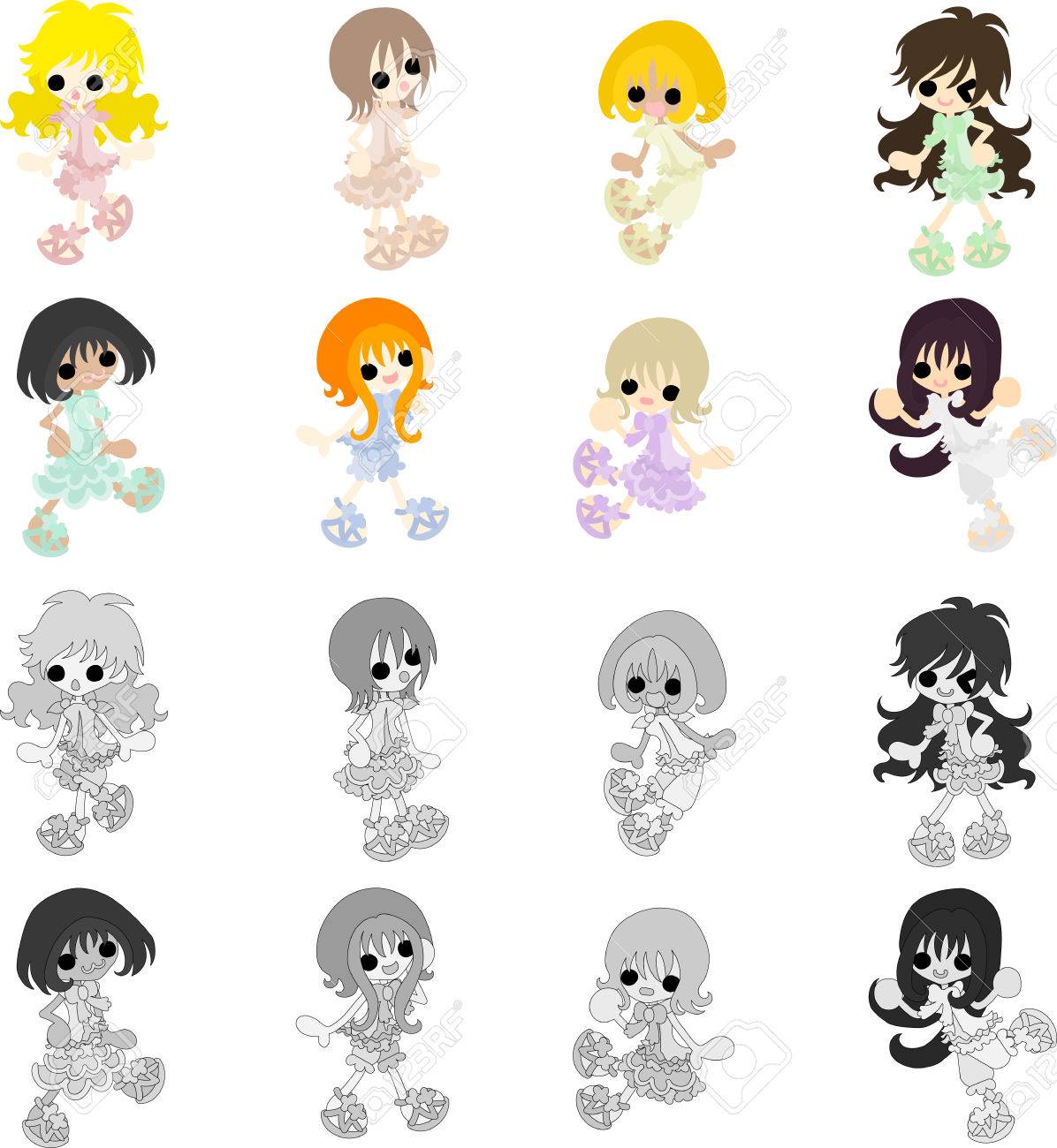 クールなドレスの女の子のアイコン のイラスト素材 ベクタ Image クールなドレスの女の子のアイコン のイラスト素材 ベクタ Image