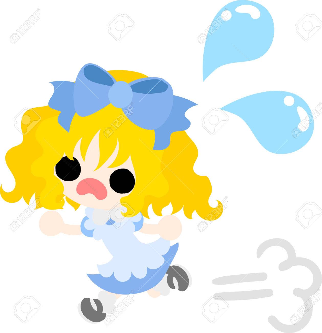 急いで実行している女の子のイラストのイラスト素材 ベクタ Image