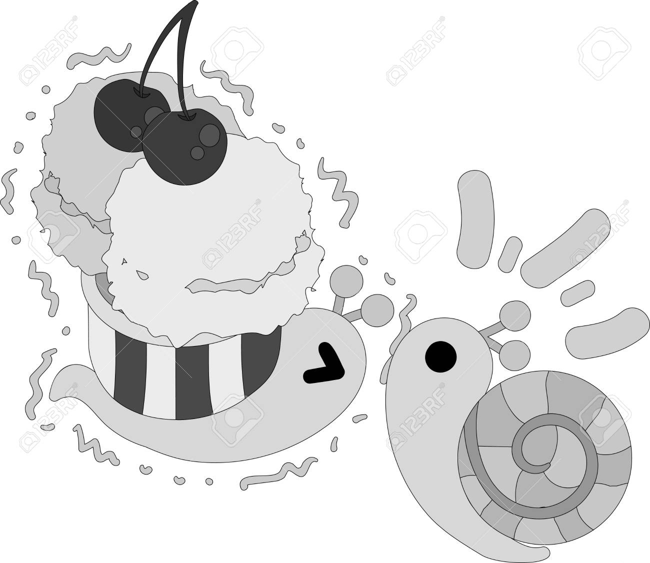 かわいいカタツムリやアイス クリームのイラスト素材 ベクタ Image 63321182
