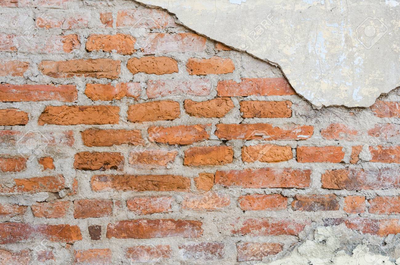 ひびの入ったレンガの壁のテクスチャ の写真素材 画像素材 Image