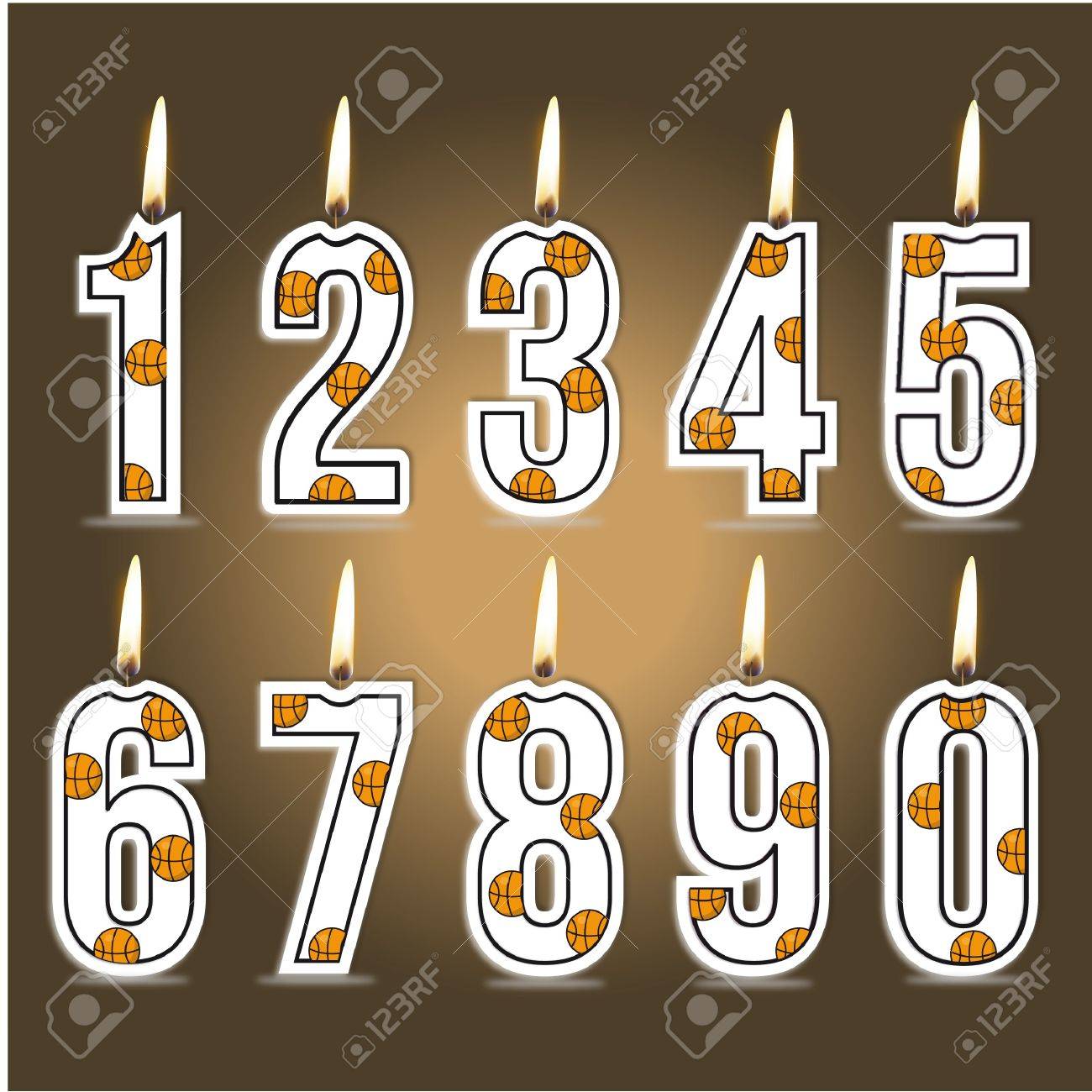 Bougies Numerales De Basket Ball D Anniversaire Clip Art Libres De Droits Vecteurs Et Illustration Image