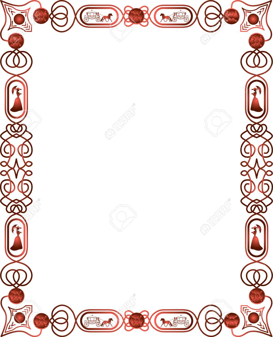 decorative vintage borders and frames vector royalty free cliparts