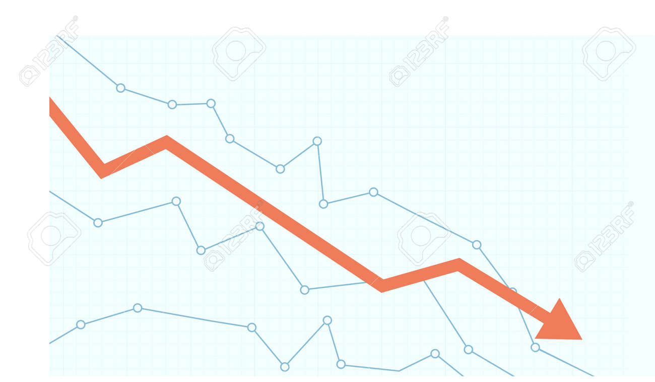주식 시장 차트. 금융 떨어지는 선 그래프 로열티 무료 사진, 그림, 이미지 그리고 스톡포토그래피. Image 172131467