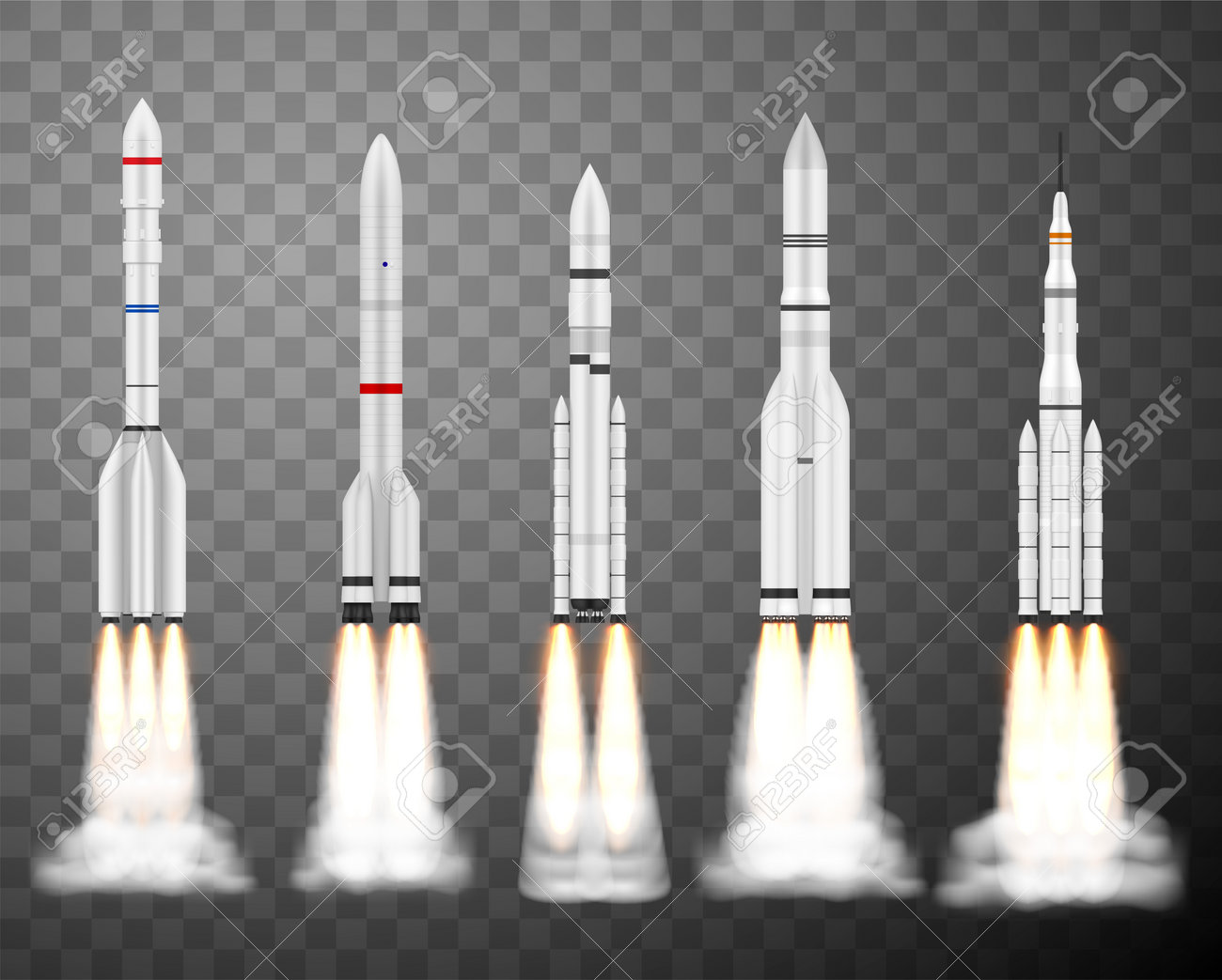 Spacecraft shuttle rocket mock up realistic Vector Image