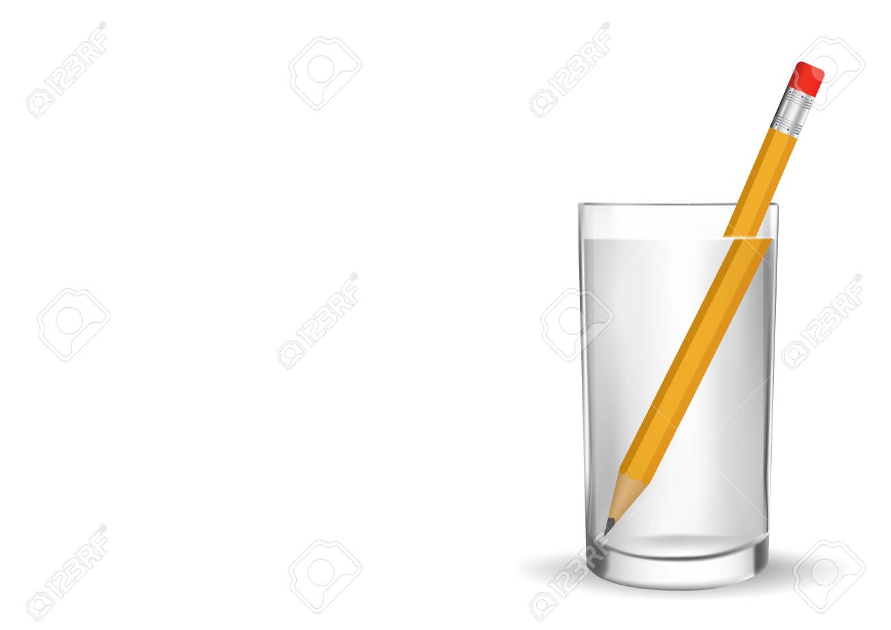 Refraction of light. Water causes light to deflect. - 115026246 Refraction of light. Water causes light to deflect. - 115026246