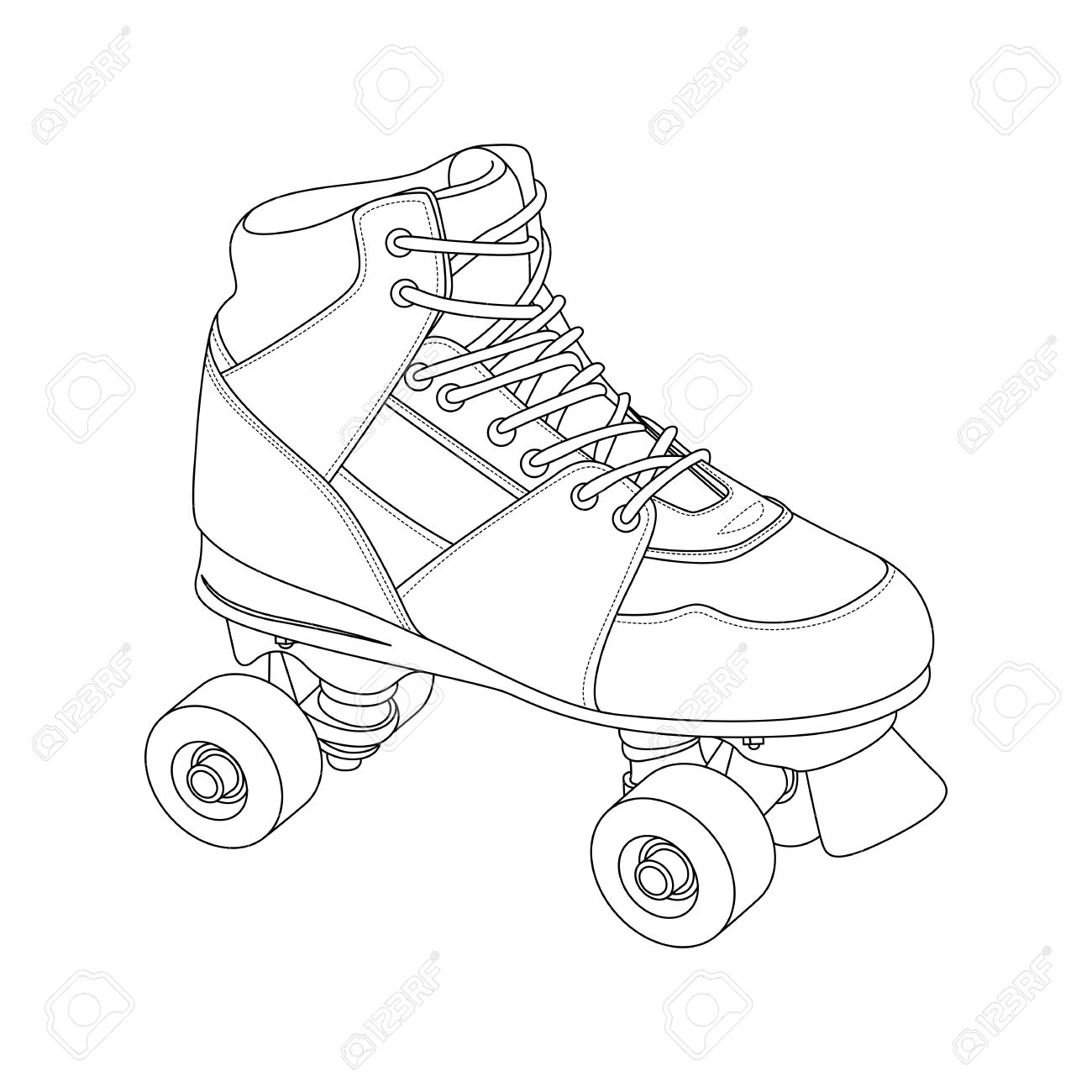 Skizzieren Rollschuh Auf Weißem Hintergrund Lizenzfrei nutzbare SVG,  Vektorgrafiken, Clip Arts, Illustrationen. Image 21067757.
