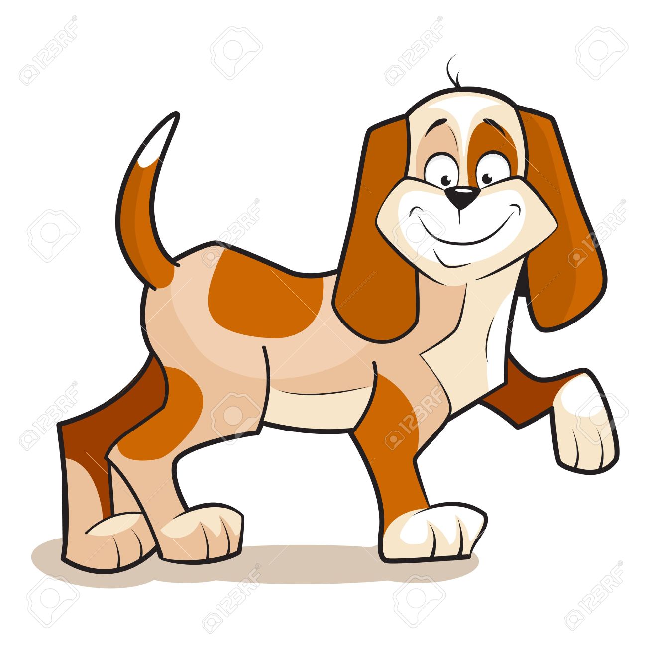 Illustration De Chien De Bande Dessinée Vecteur Mignon Rêves Dos Délicieux Isolé Sur Blanc