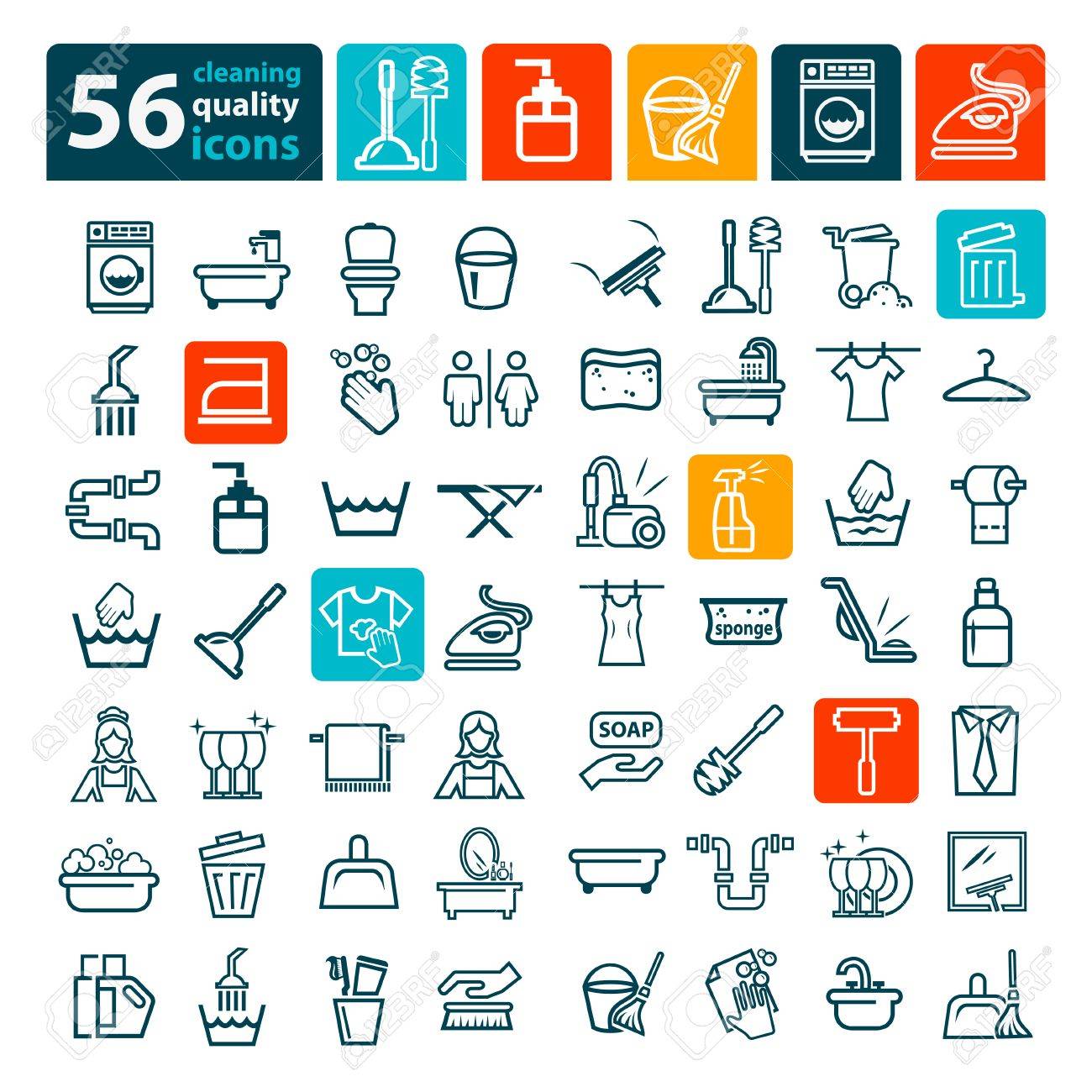 laundry and washing icons