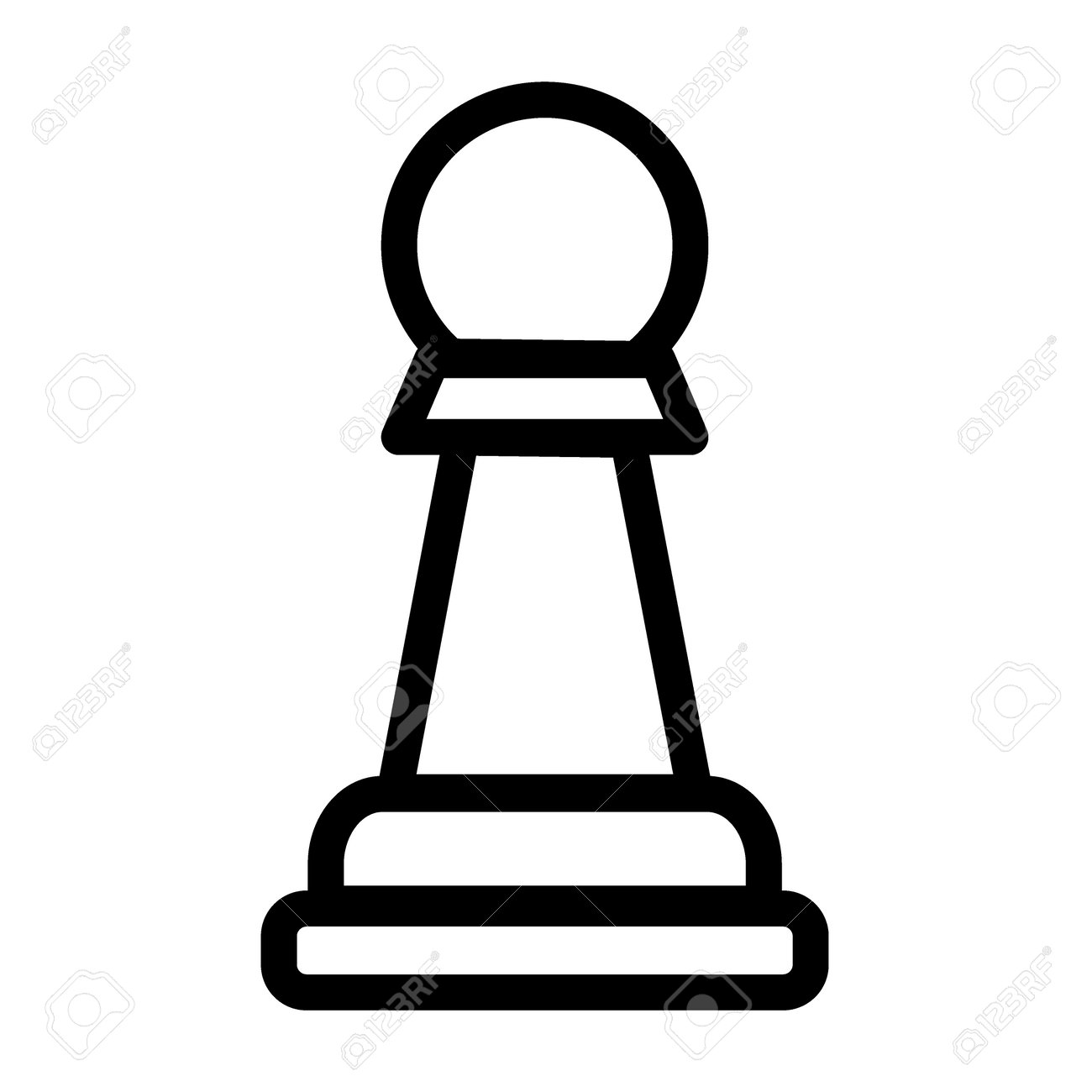 Outlined chess pawn symbol