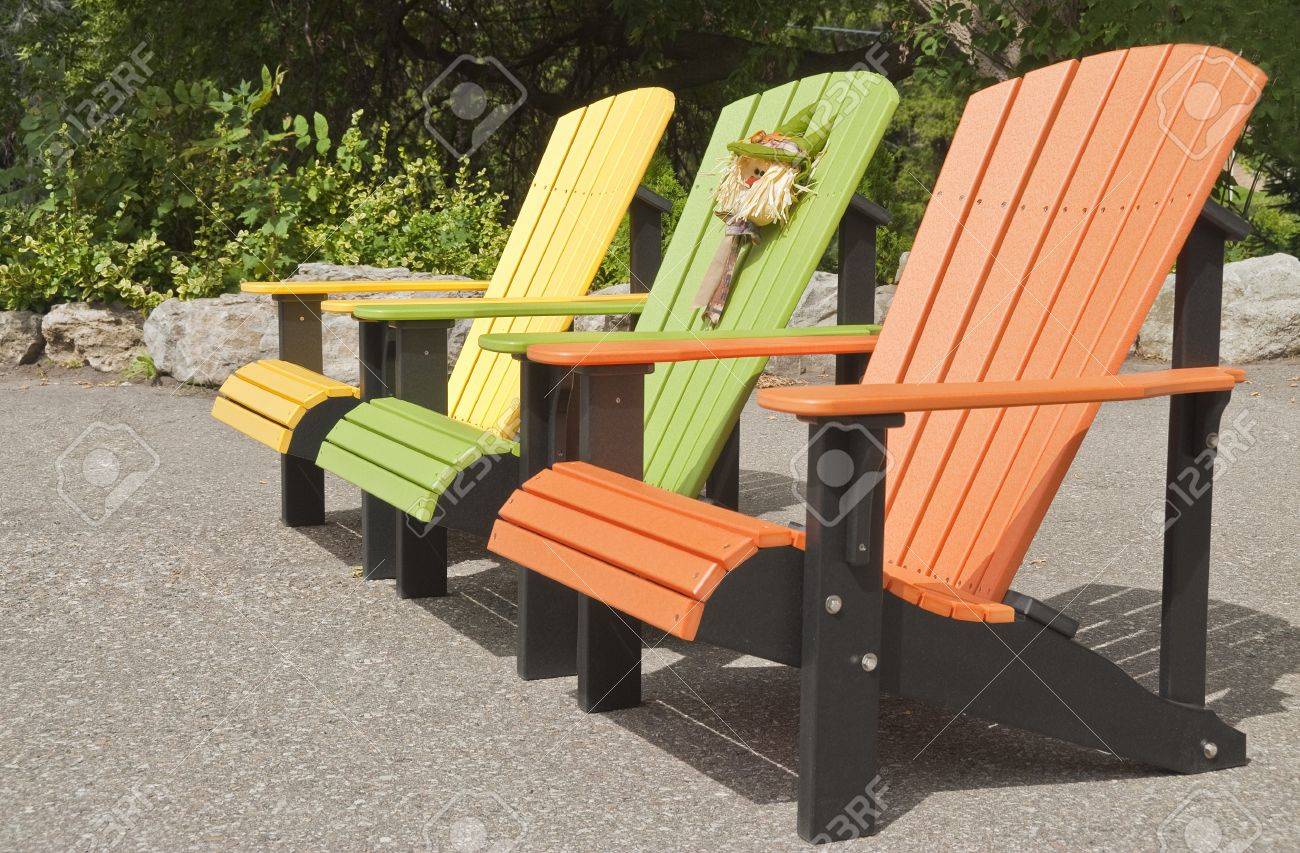 Colorful Plastic Adirondack Chairs Stock Photo - 7796402