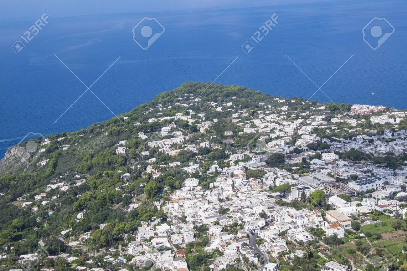 view of the coast line of anacapri see from the chair lift up