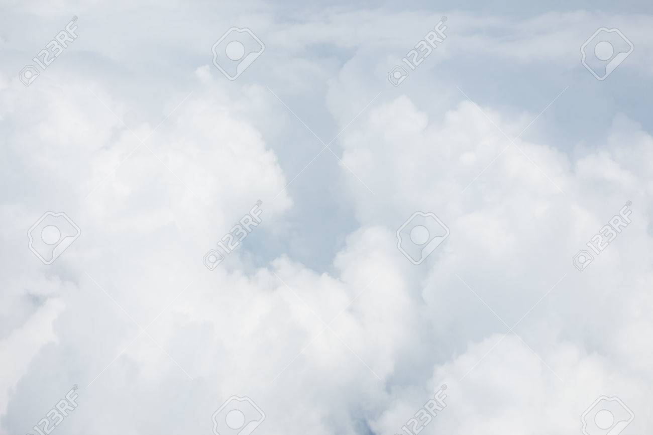 White Soft Bright Cotton Clouds Background Stock Photo, Picture