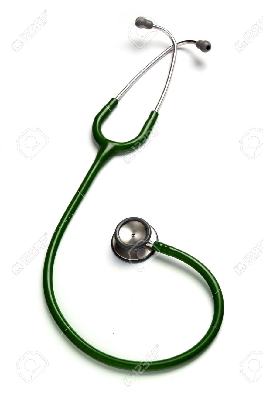 分離の古い緑の聴診器 の写真素材 画像素材 Image