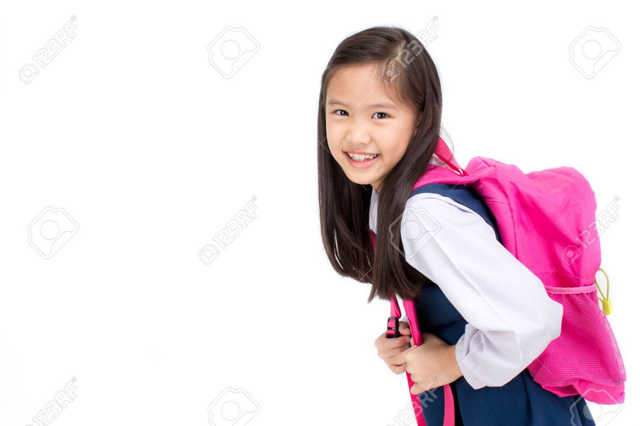 school student with bag