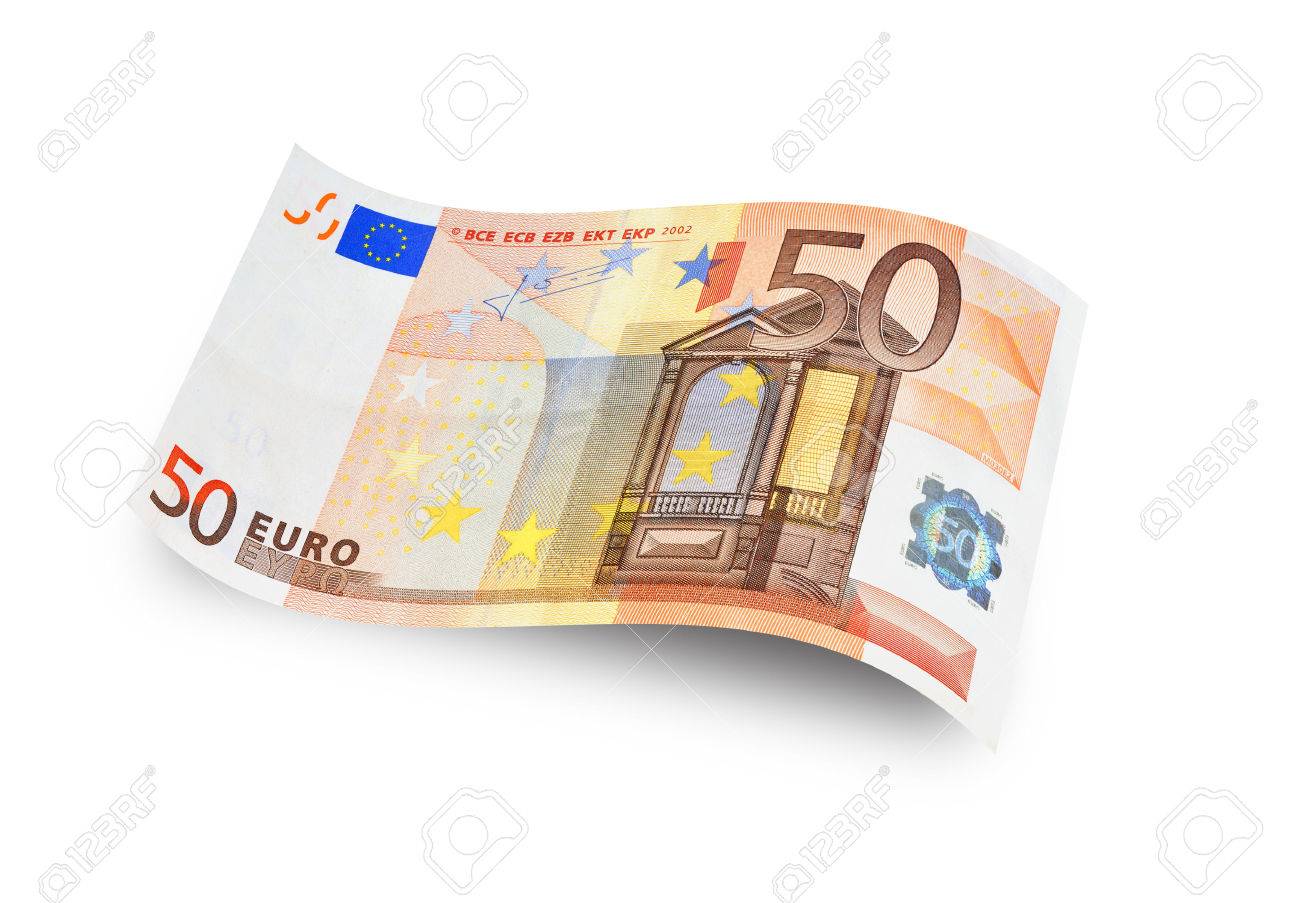 Close Up Fifty Euro Banknote Isolated On White Background 正版图像123RF中国-  高质量免版税图像库. Image 24431360