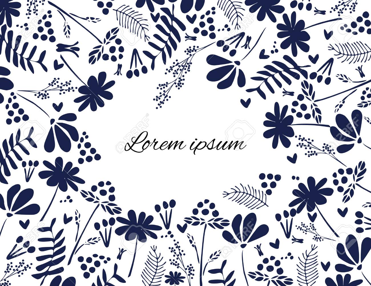 ベクトル花と葉モノクロの背景ポストカードや招待状 トレースするペンツールです Eps 8 形式です のイラスト素材 ベクタ Image