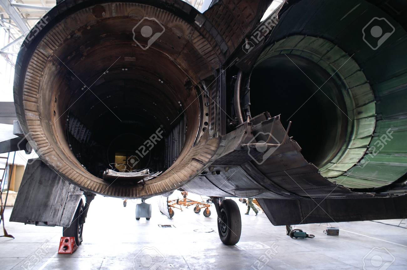 russian aircraft sukhoi su 24 jet engine exhaust rear view jet exhaust