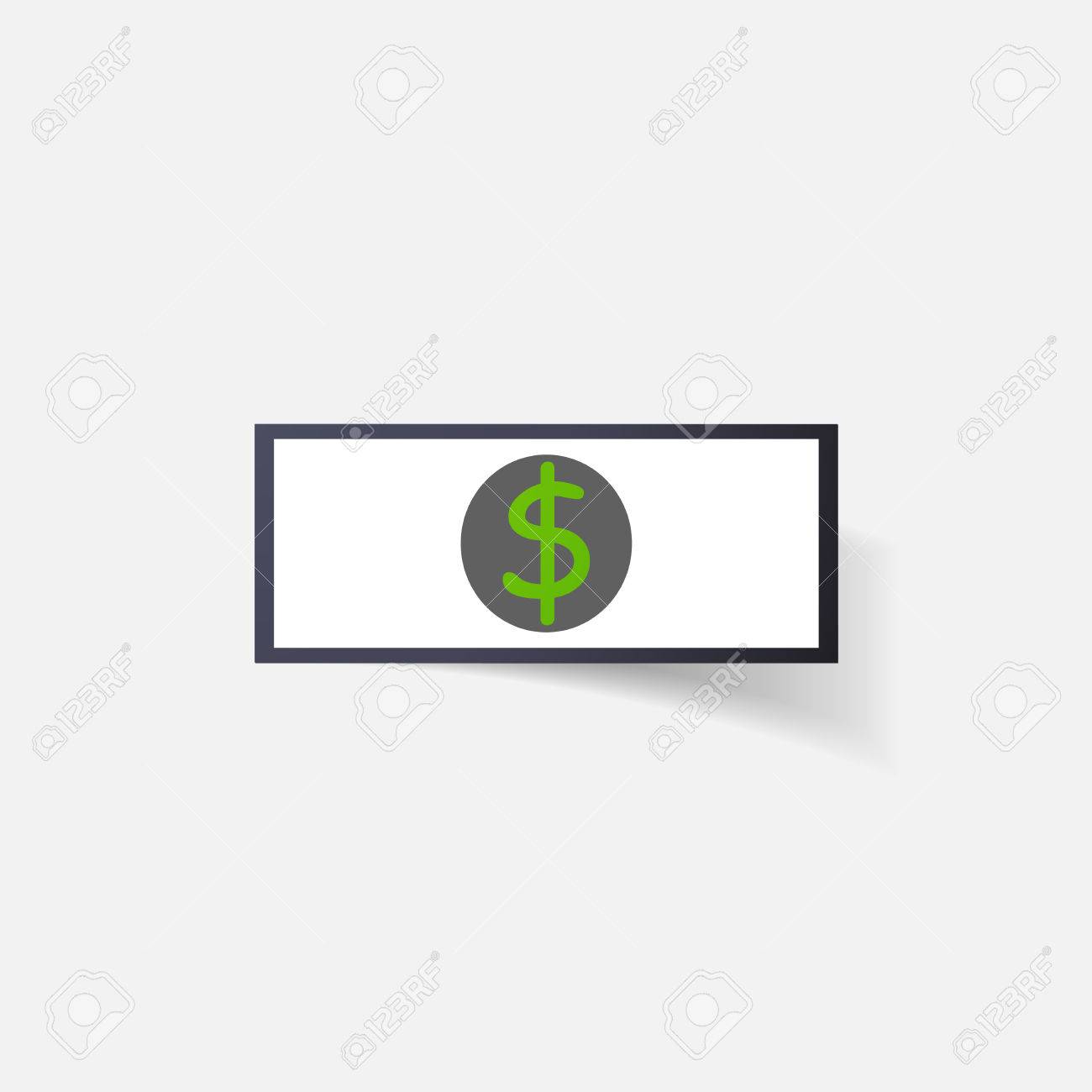 Paper Clipped Sticker Money Dollar Bill With The Image Isolated Il Ration Icon Stock Paper Clipped Sticker Money Dollar Bill With The Image Isolated Il Ration Icon Stock