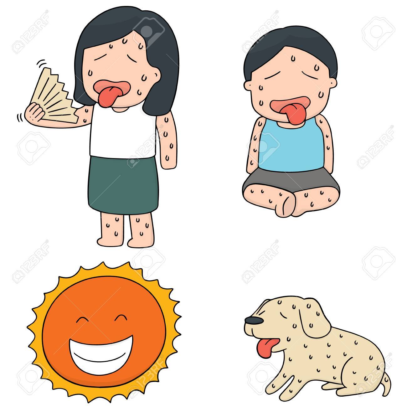 暑い天気のベクトルを設定のイラスト素材 ベクタ Image