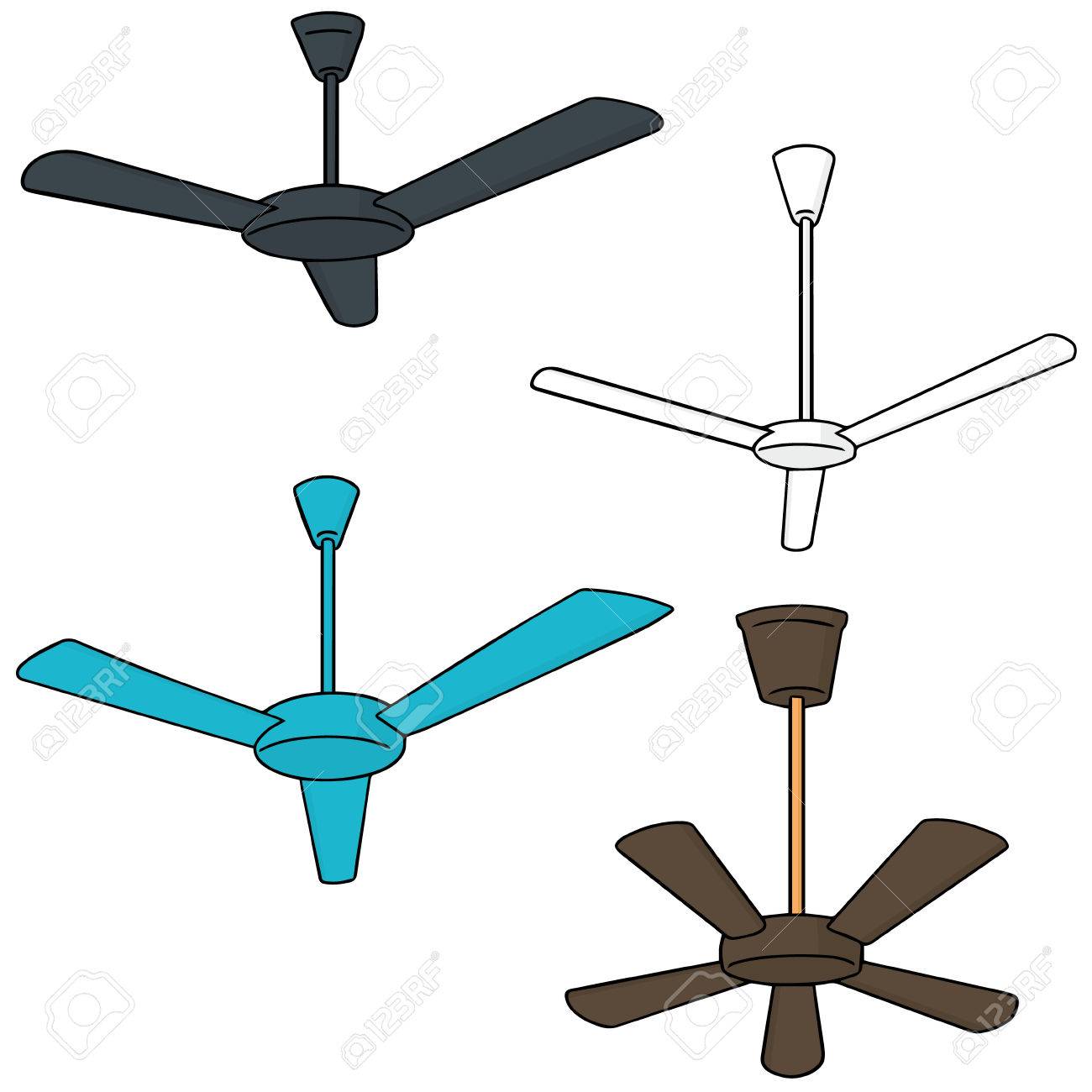 Vector Set Of Ceiling Fan Royalty Free Cliparts Vectors And