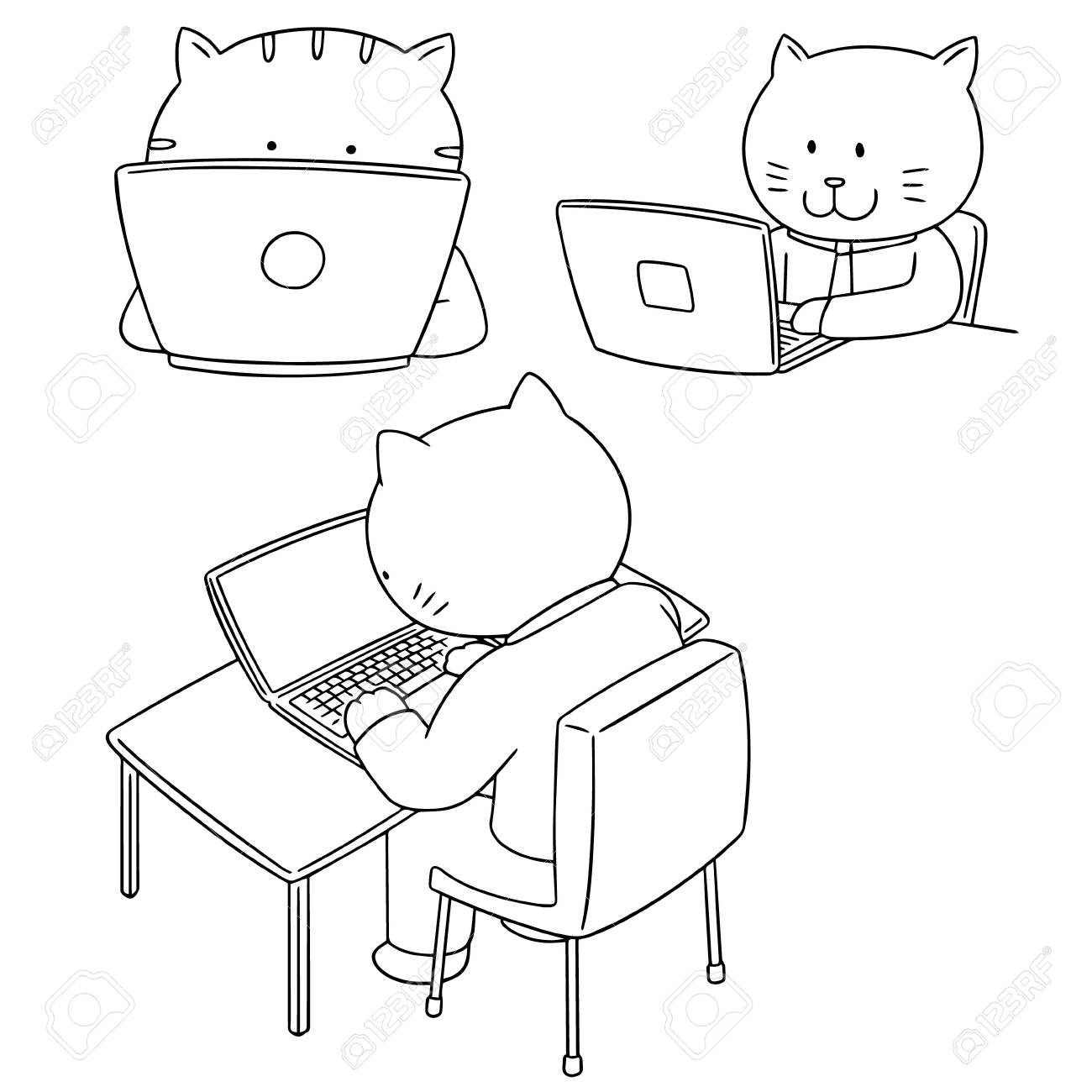 事務所のかわいい動物アイコン のイラスト素材 ベクタ Image 事務所のかわいい動物アイコン のイラスト素材 ベクタ Image