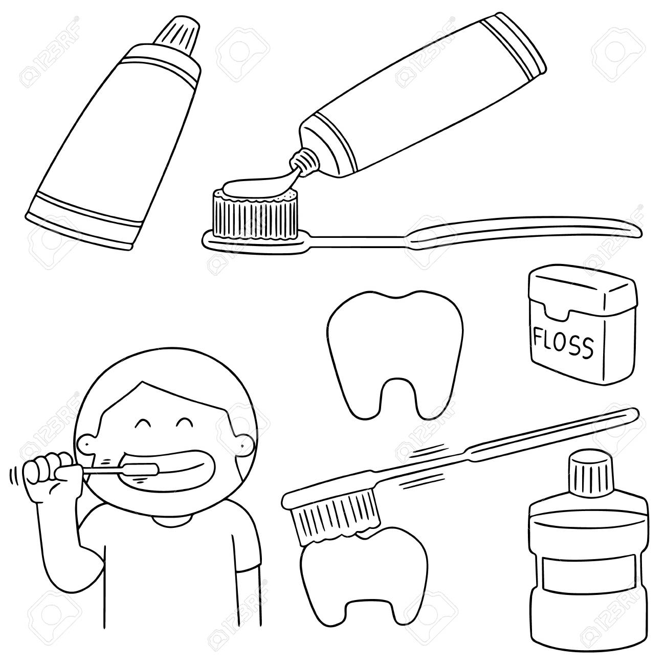 口腔ケアのベクトルセットのイラスト素材 ベクタ Image