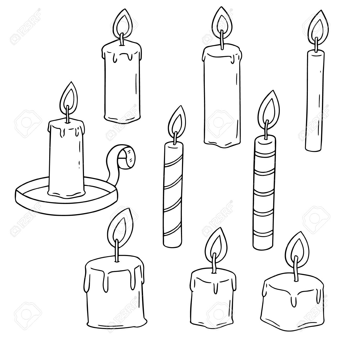 ろうそくのベクトルセット のイラスト素材 ベクタ Image