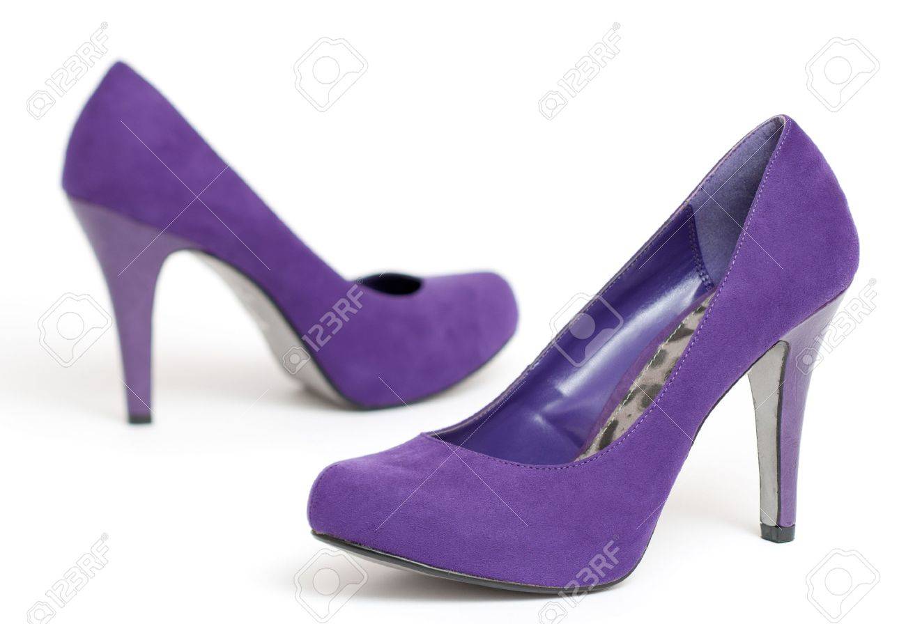 zapatos morados tacon
