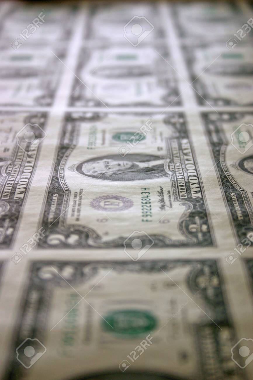an uncut sheet of two dollar bills stock photo picture and royalty sheet of two dollar bills