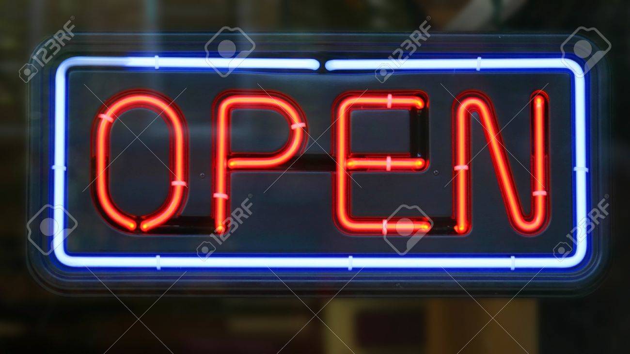 An Open Sign In The Window Of A Retail Establishment Stock Photo Picture And Royalty Free Image Image