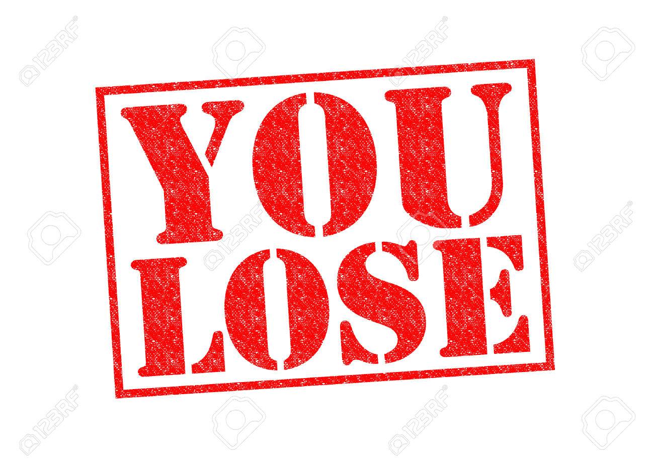 you lose rubber stamp over a white background stock photo picture