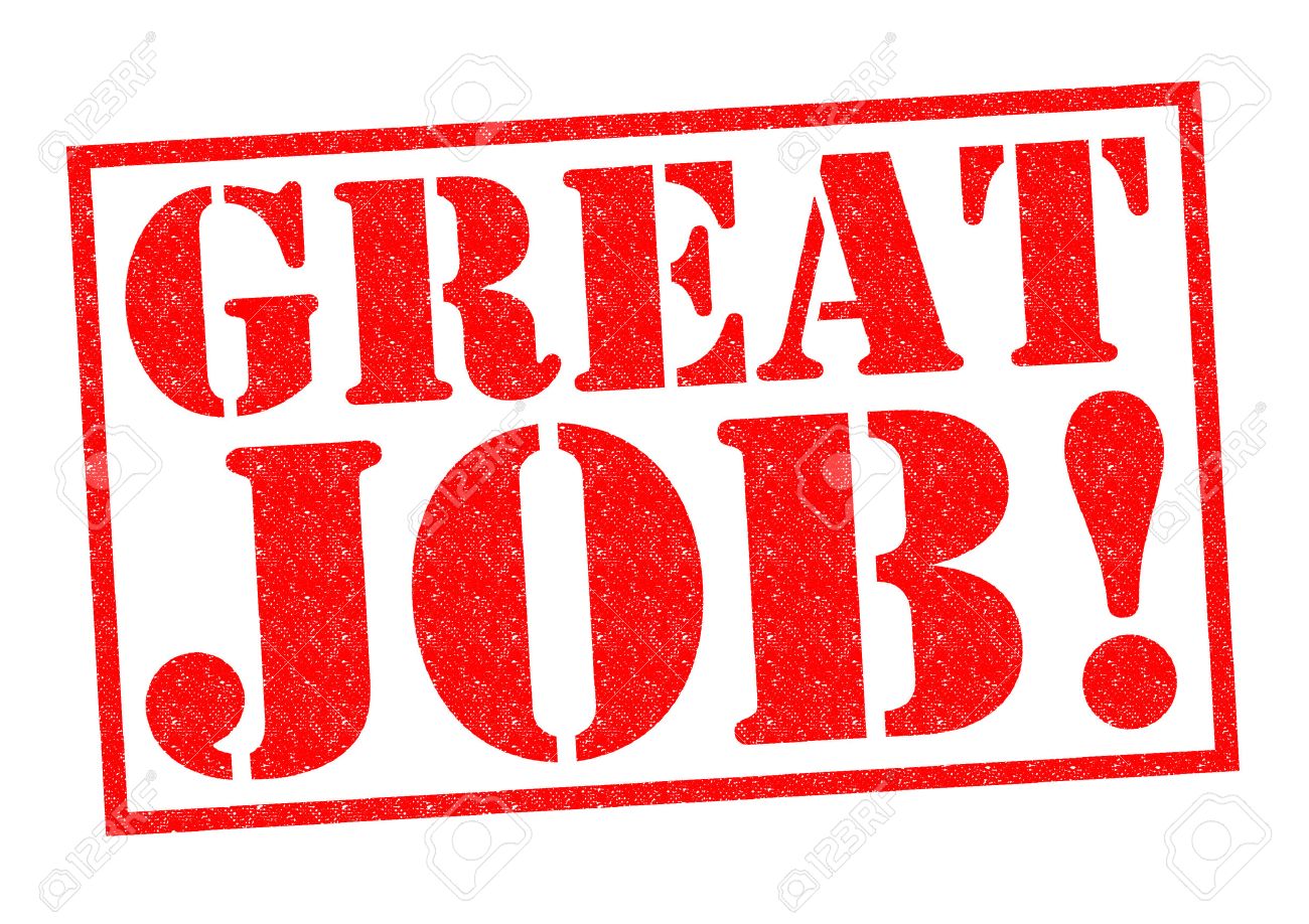 great job red rubber stamp over a white background stock photo