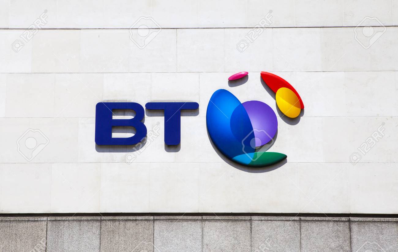 LONDON, UK - JUNE 18TH 2015: The BT Logo located on their headquarters in Newgate Street, London on 18th June 2015. - 41528468 LONDON, UK - JUNE 18TH 2015: The BT Logo located on their headquarters in Newgate Street, London on 18th June 2015. - 41528468