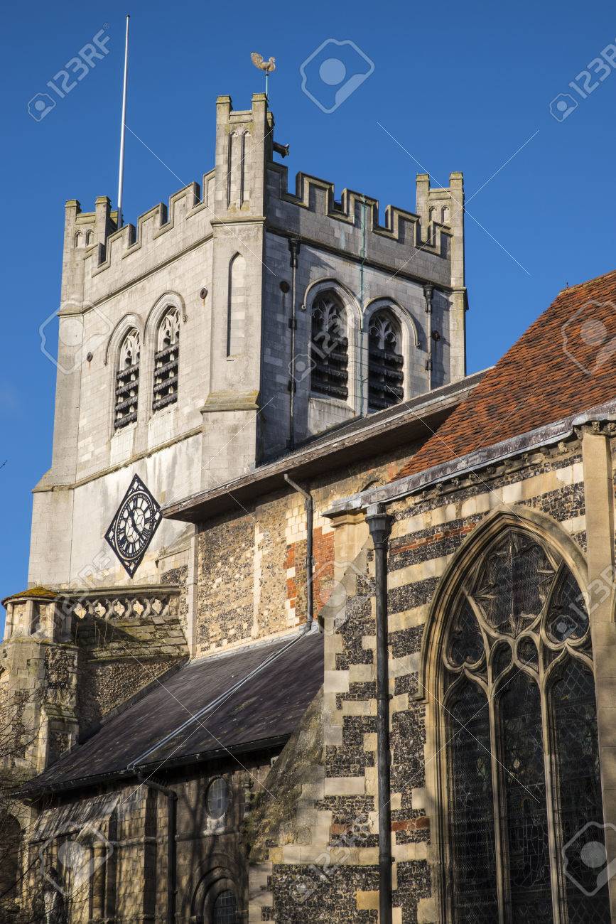 Immagini Stock Una Vista Della Storica Abbazia Di Waltham A