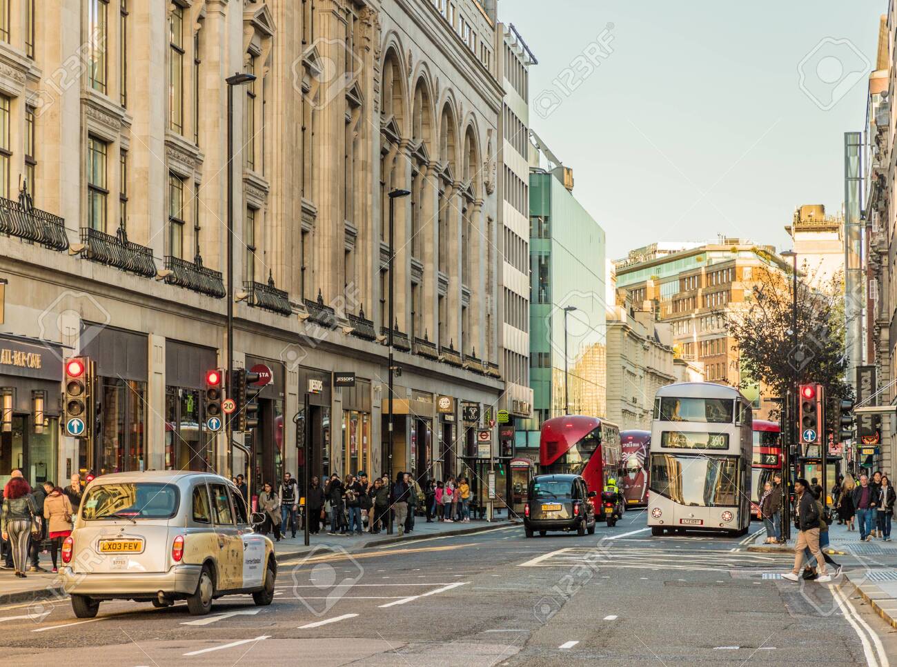 Oxford Street Street View London. November 2018. A View Of New Oxford Street In London Stock Photo,  Picture And Royalty Free Image. Image 120452448.