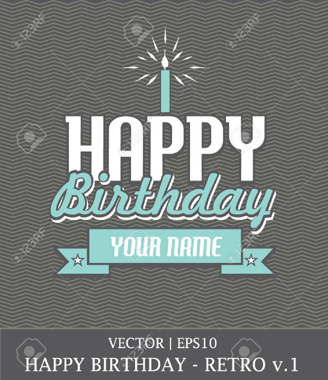 Joyeux Anniversaire Retro Carte De Garcon Vecteur De Conception Clip Art Libres De Droits Vecteurs Et Illustration Image