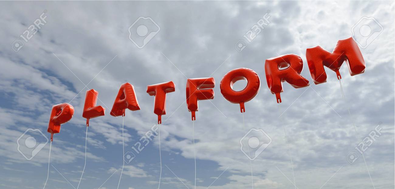 platform red foil balloons
