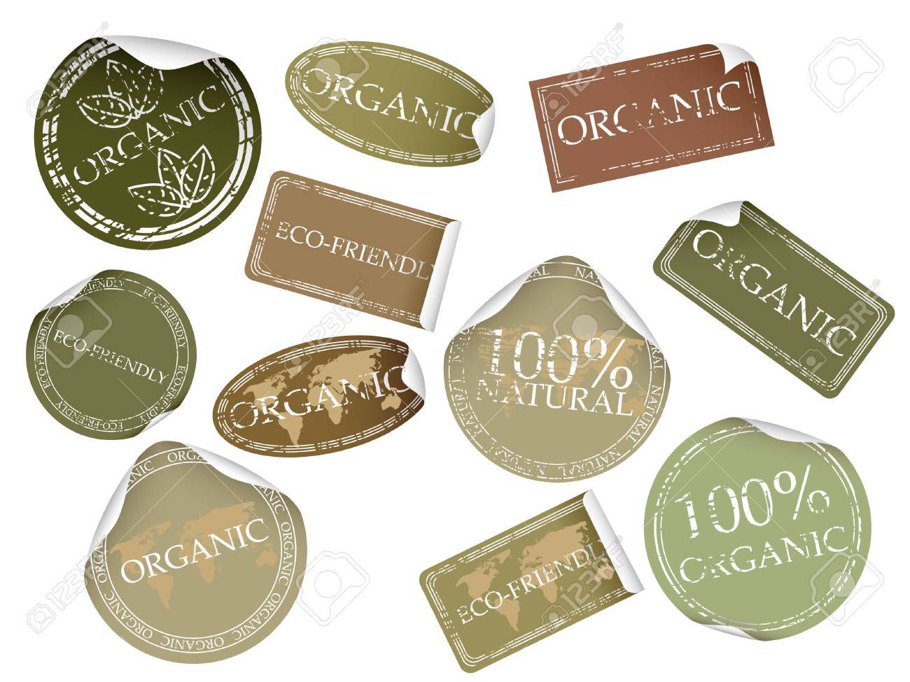 Set of natual labels. Available in jpeg and eps8 formats. - 5548905 Set of natual labels. Available in jpeg and eps8 formats. - 5548905