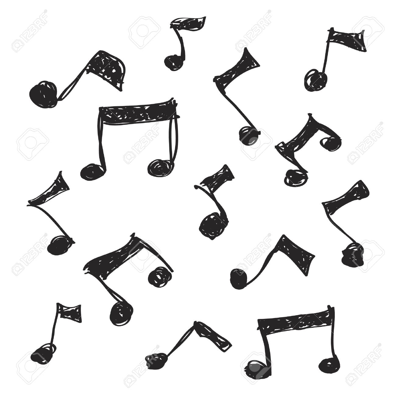simple hand drawn doodle of some music notes royalty free cliparts