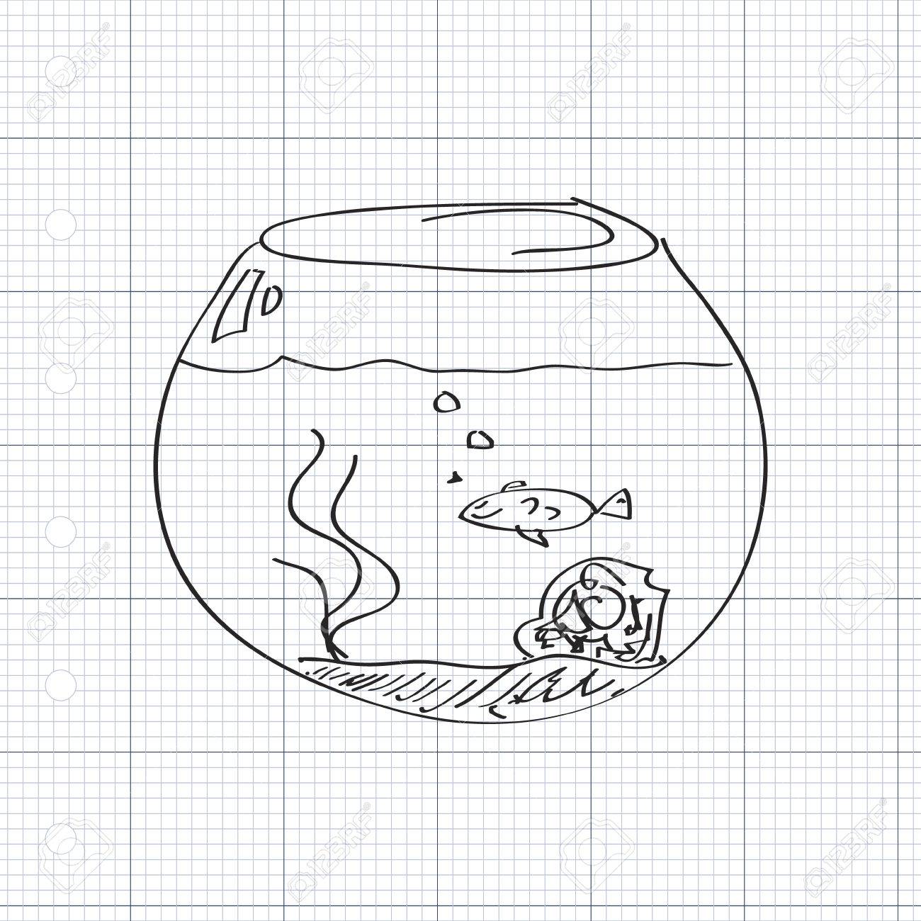 金魚の簡単な手描き落書き のイラスト素材 ベクタ Image