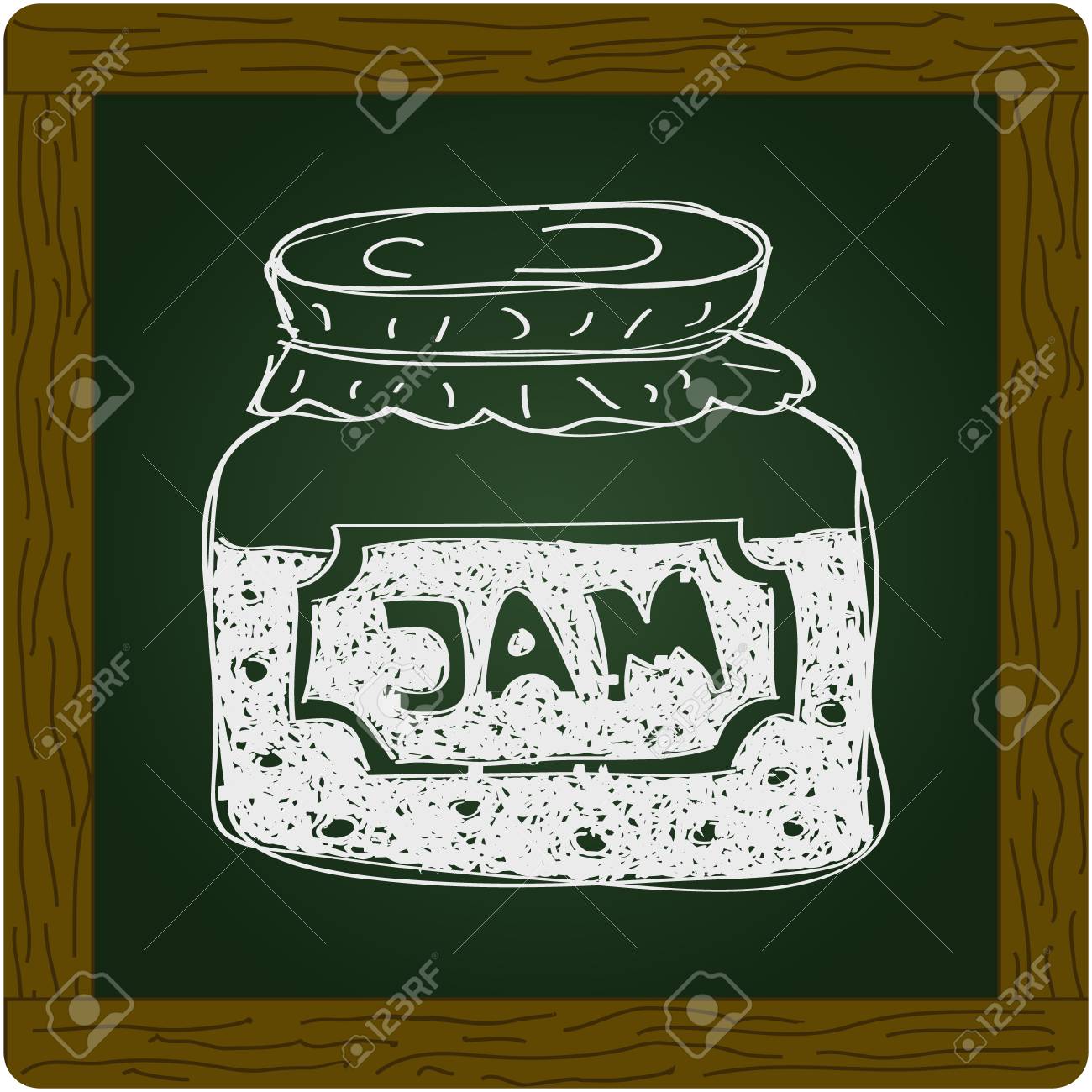 ジャム瓶の簡単な手描き落書きのイラスト素材 ベクタ Image