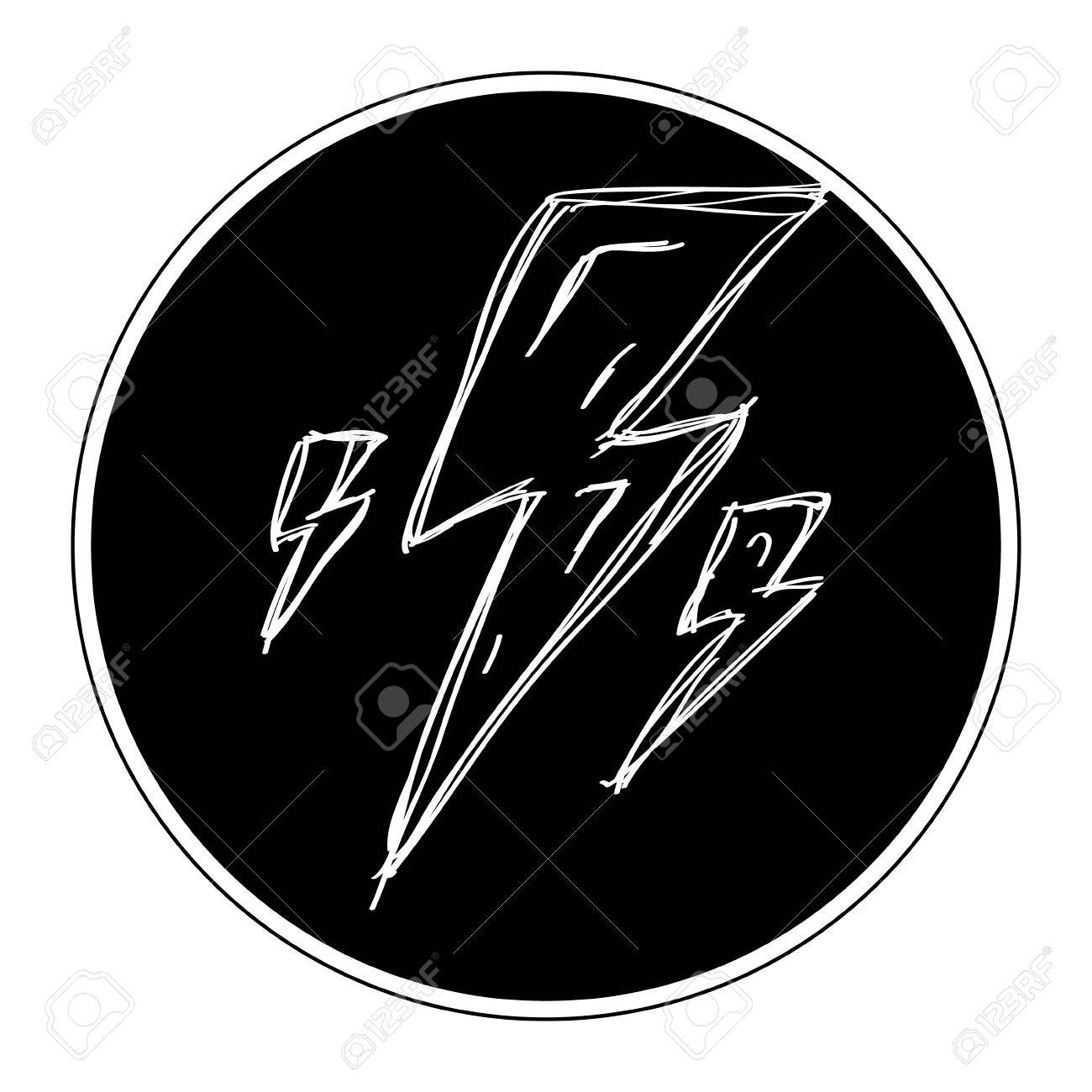 ライトニング ボルトの簡単な手描き落書きのイラスト素材 ベクタ Image