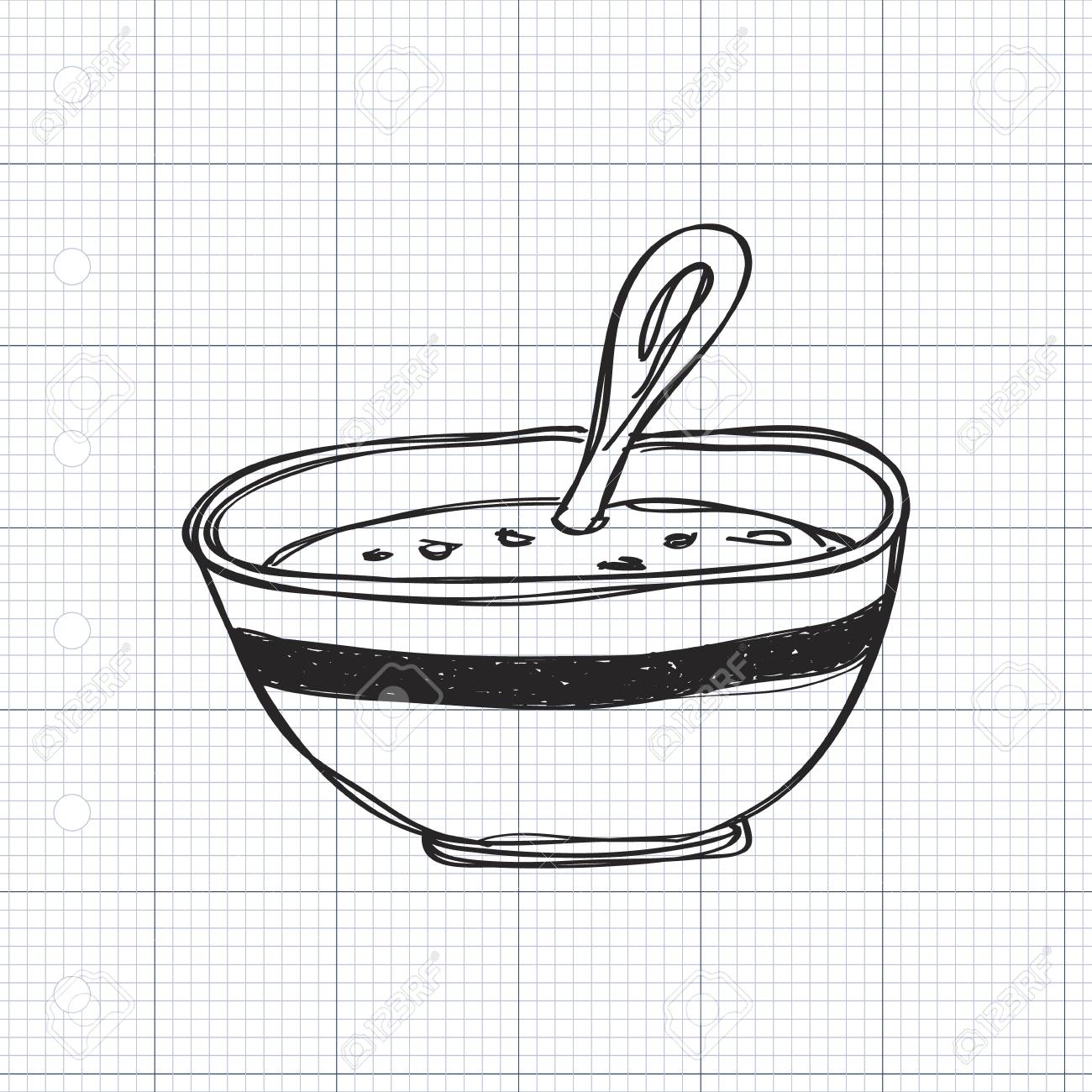 スープの簡単な手描き落書き のイラスト素材 ベクタ Image