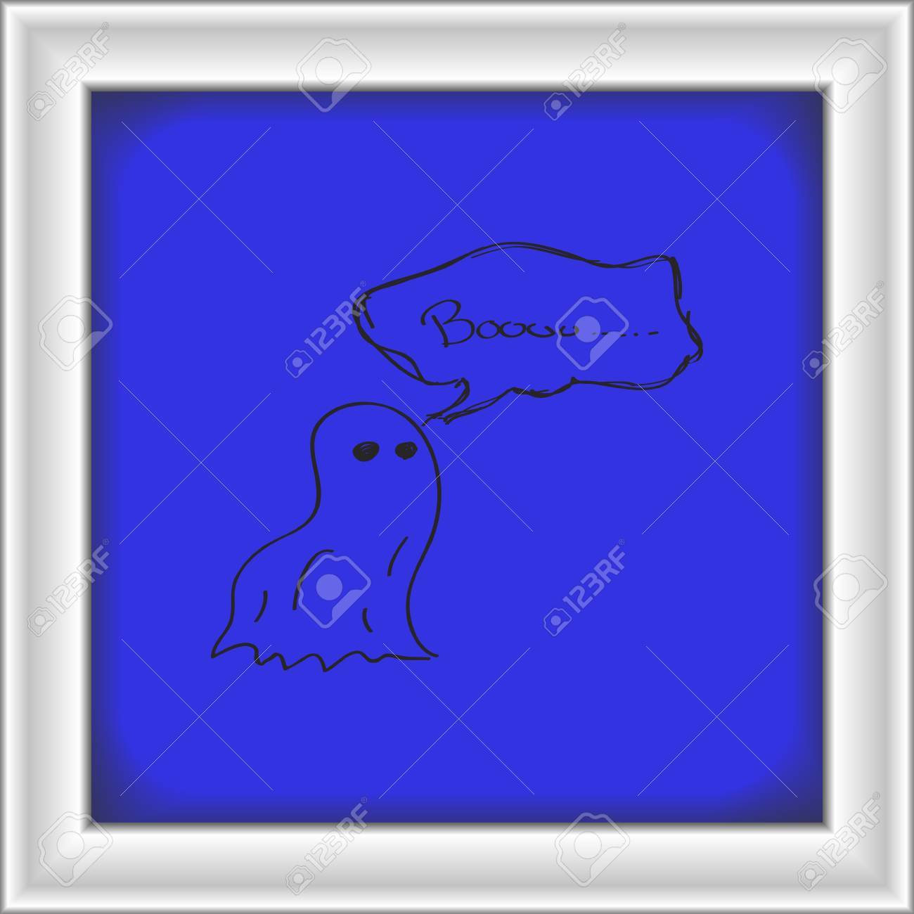 幽霊の簡単な手描き落書き のイラスト素材 ベクタ Image