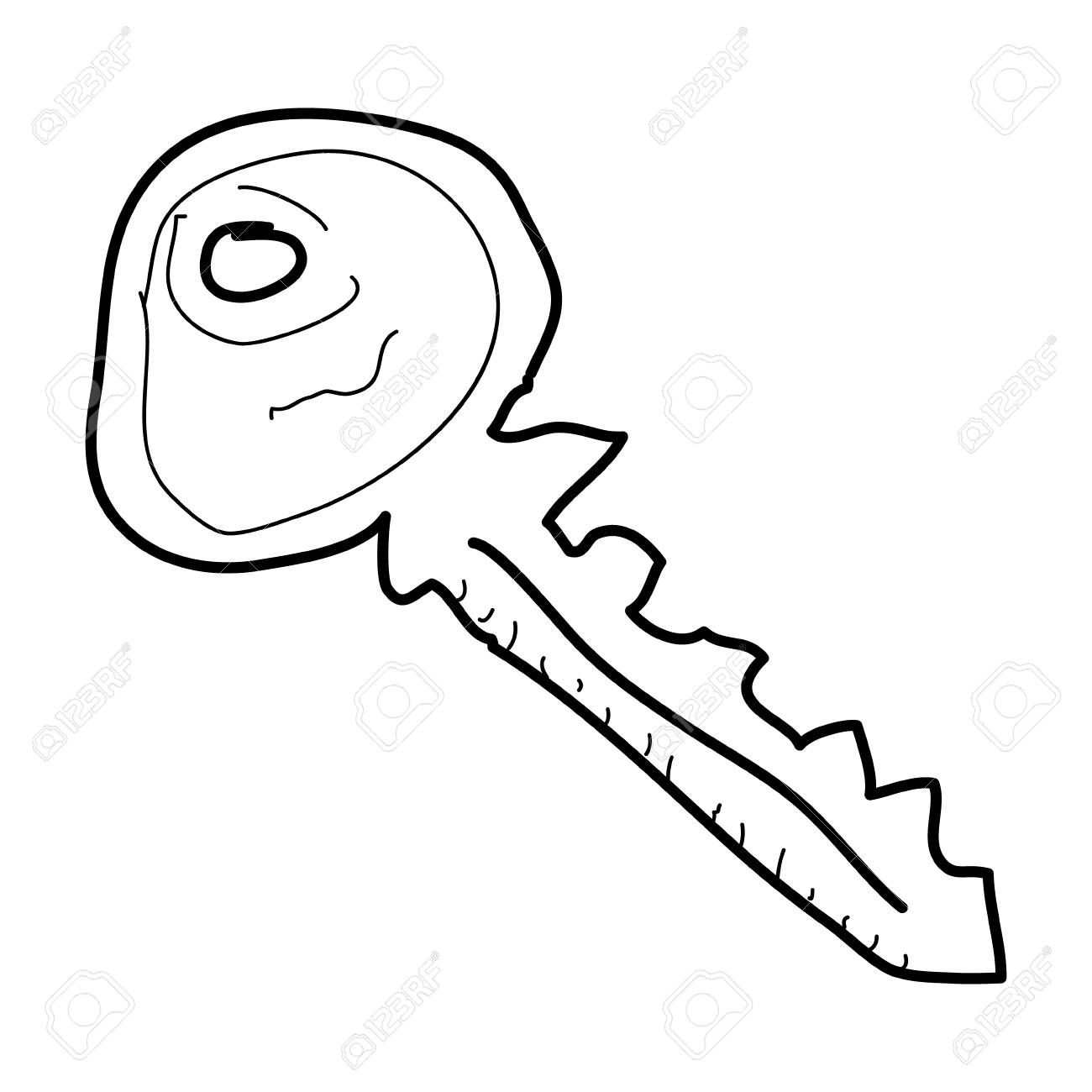 キーの簡単な手描き落書きのイラスト素材 ベクタ Image