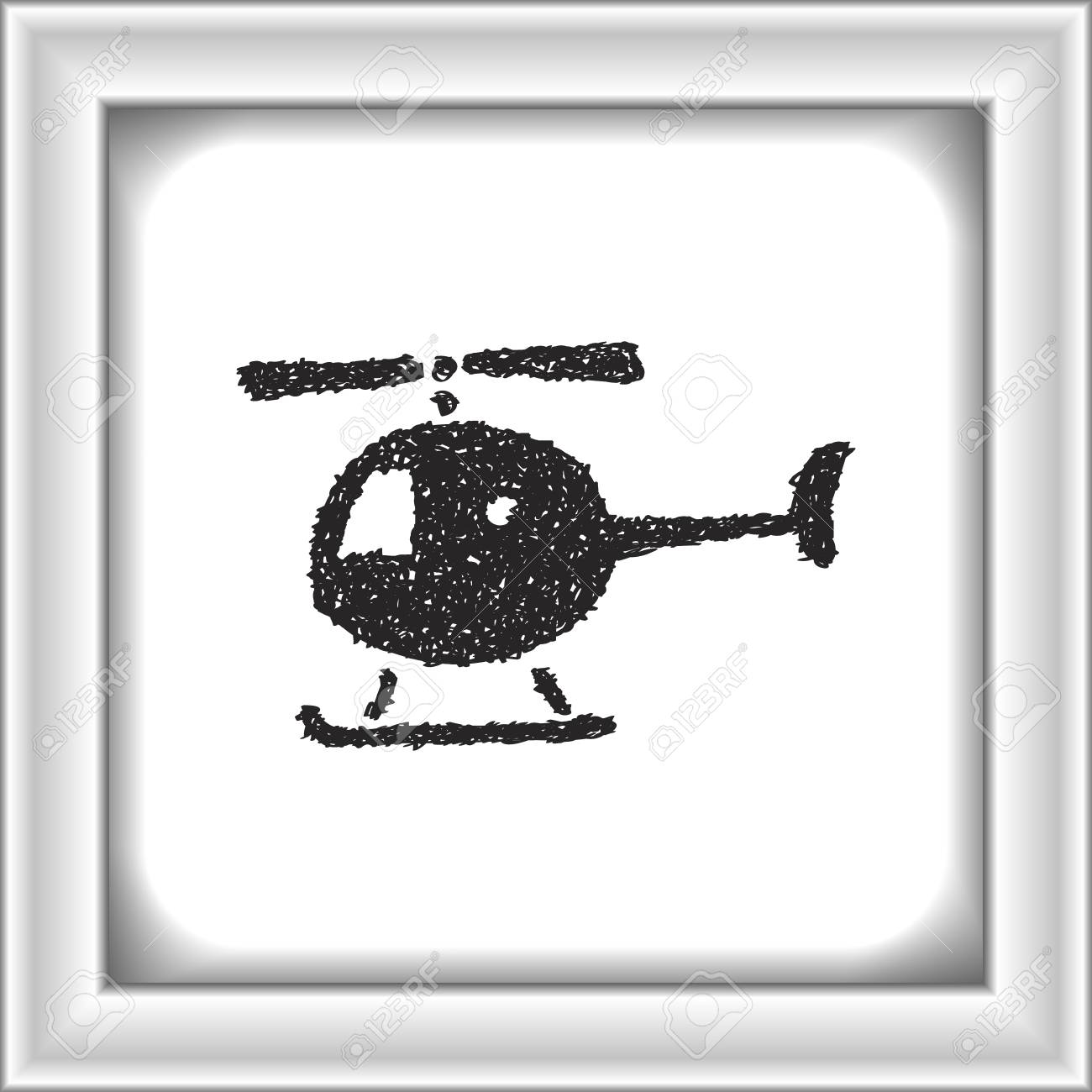 ヘリコプターの簡単な手描き落書き のイラスト素材 ベクタ Image