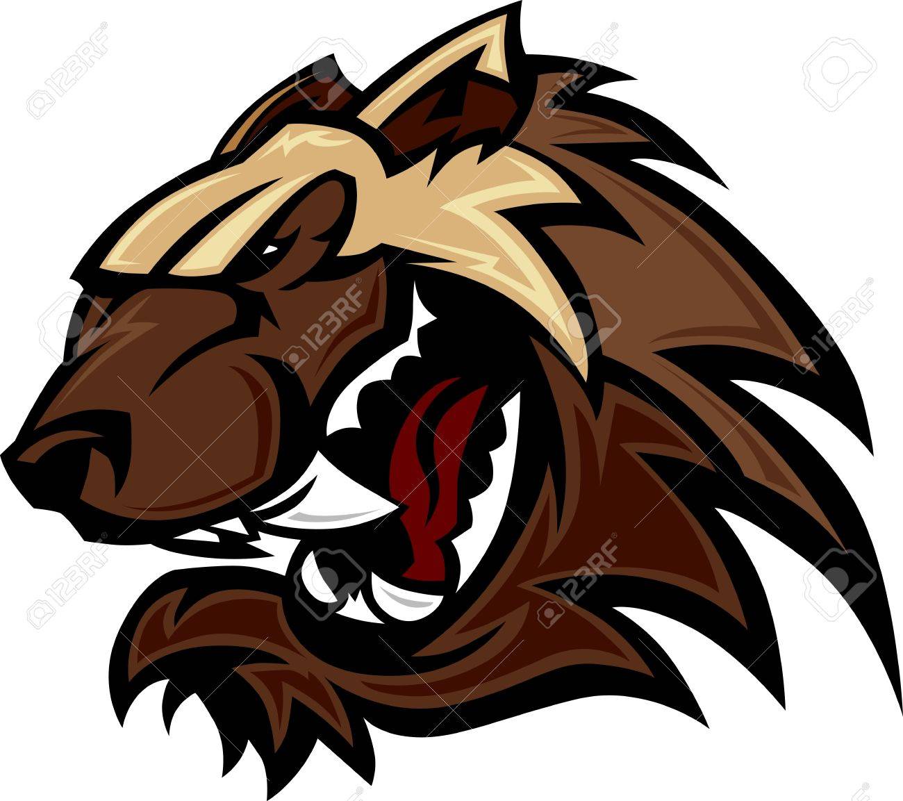 wolverine badger mascot head illustration royalty free cliparts