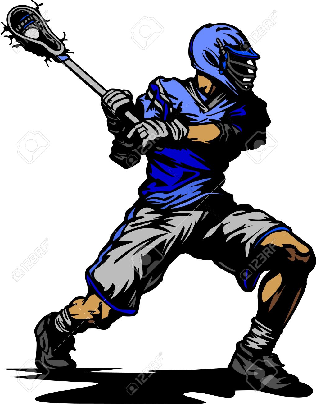 ボールのベクトル図をあやしラクロス プレーヤーのイラスト素材 ベクタ Image