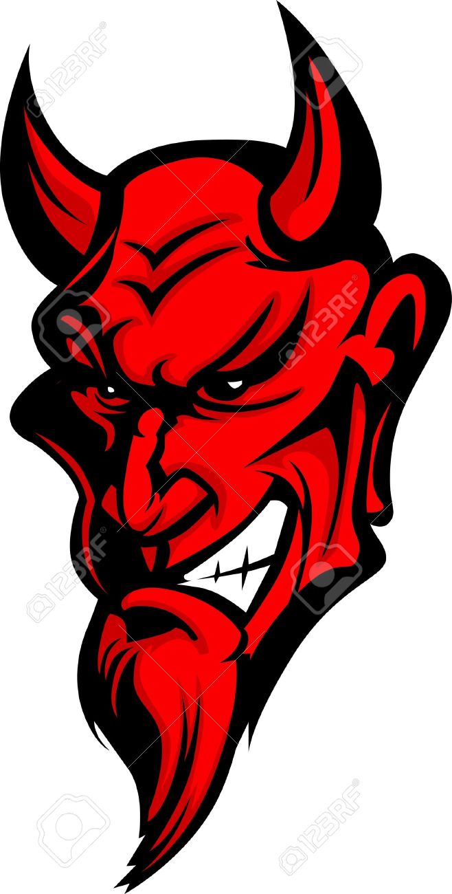 graphic image of a demon or devil mascot head royalty free cliparts